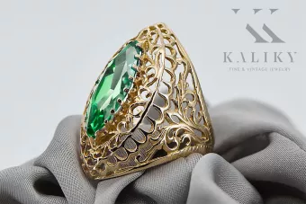 Кольцо Винтаж Изумруд 14-кв Желтое золото vrc090y
